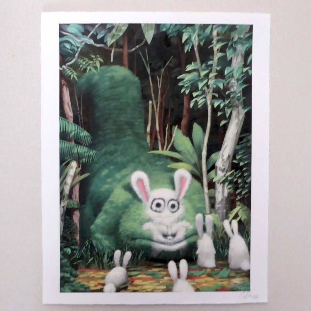 2009 “BIG BAD BUNNY EATER” FANTASY MONSTER RABBIT 11” X 14” SIGNED ART PRINT